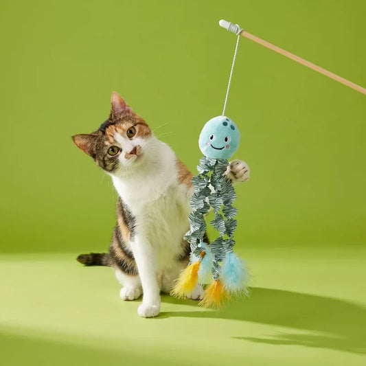 (2 pack) Jellyfish Teaser Cat Toy with Catnip, 18"