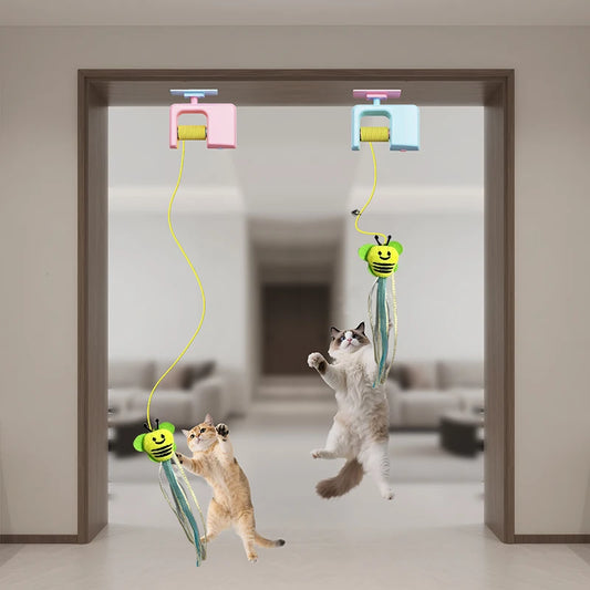 BOOTEELY Rechargeable Hanging Feather Cat Toy