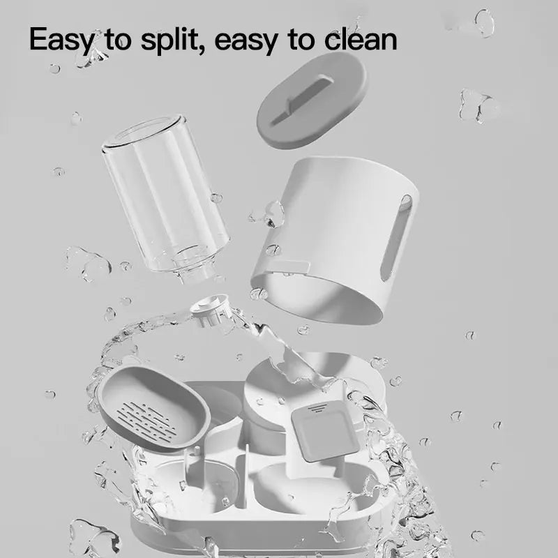 1-Pack Automatic Gravity-Fed Cat Water Dispenser & Feeder - Spill-Proof Large Capacity One-Piece Design,