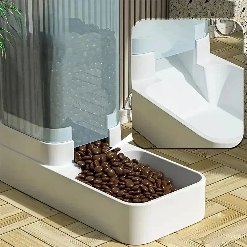 7A-1pc/2pcs Automatic Dog Feeder/Water Dispenser, Plastic Gravity Dog Food And Water Dispenser Set