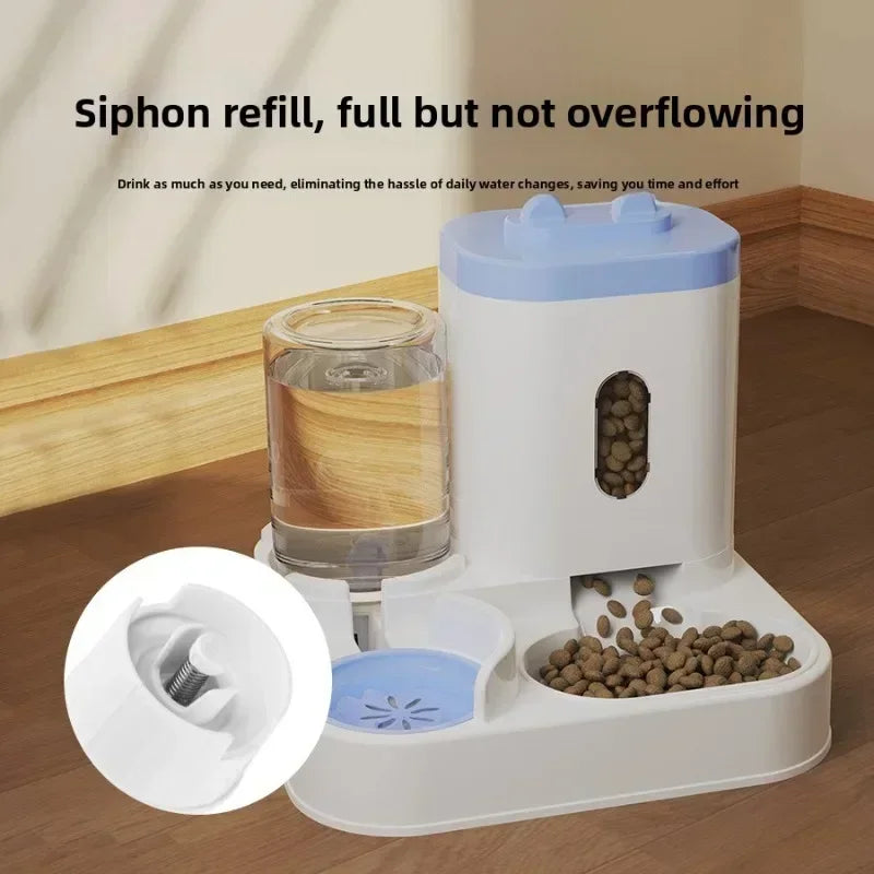 ZZ-Cat Feeder Dog Food Bowl Auto Water Supply Fountain Large Capacity Pet Food Storage Dispenser Kitten Puppy Accessories