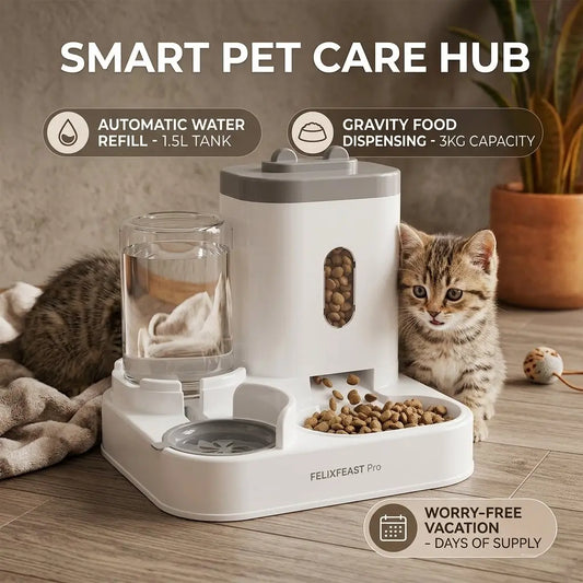 ZZ-Cat Feeder Dog Food Bowl Auto Water Supply Fountain Large Capacity Pet Food Storage Dispenser Kitten Puppy Accessories