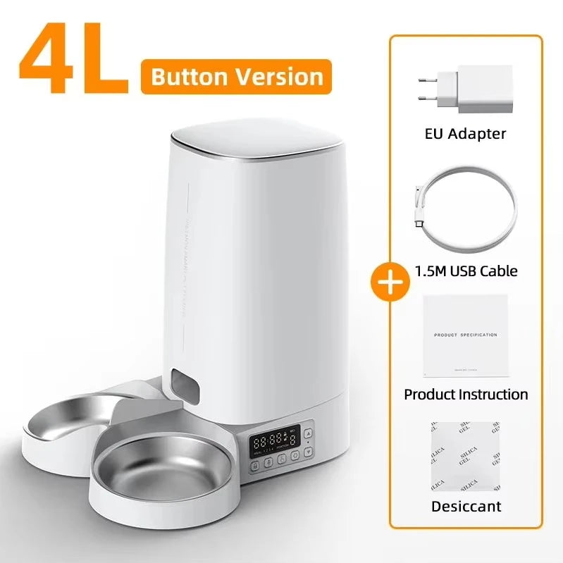 ROJECO Automatic Cat Feeder Pet Smart Cat Food Kibble Dispenser Remote Control Auto WiFi Double Feeder For Cats Dog Accessories