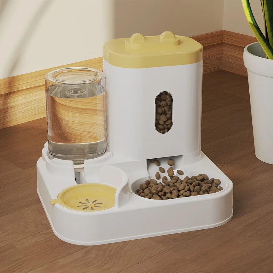 ZZ-Cat Feeder Dog Food Bowl Auto Water Supply Fountain Large Capacity Pet Food Storage Dispenser Kitten Puppy Accessories