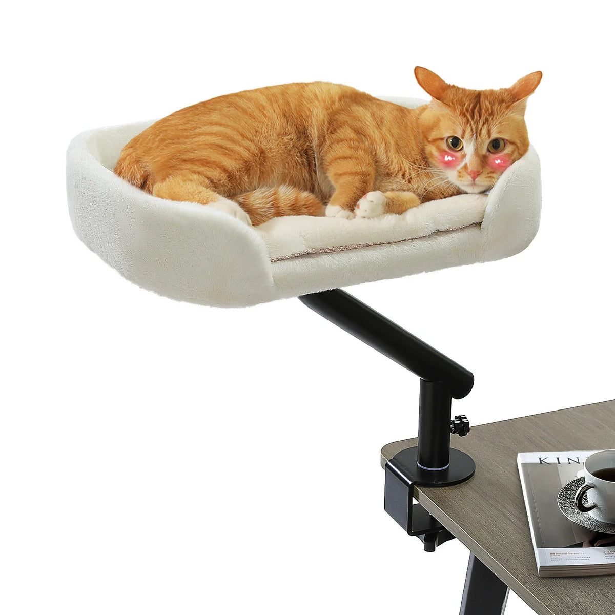 360° Cat Desk Bed — Adjustable Clamp-On Hammock