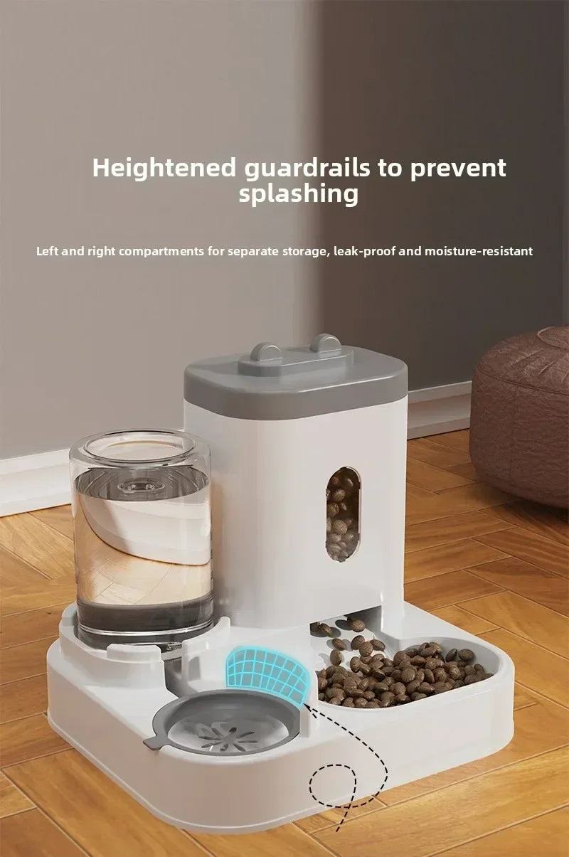 ZZ-Cat Feeder Dog Food Bowl Auto Water Supply Fountain Large Capacity Pet Food Storage Dispenser Kitten Puppy Accessories