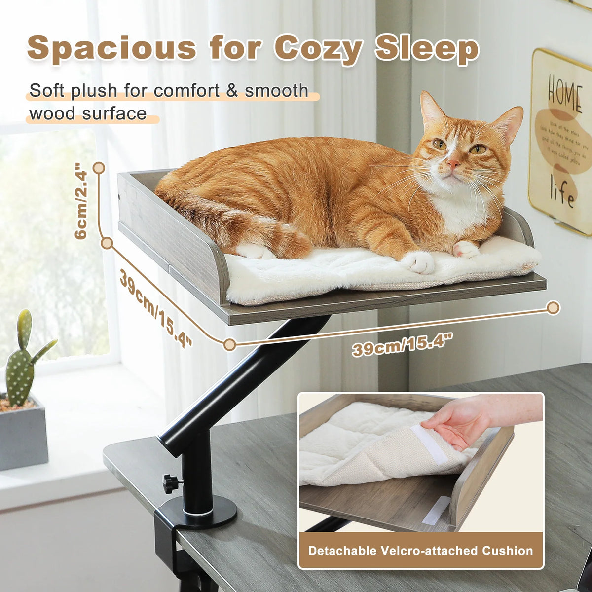 360° Cat Desk Bed — Adjustable Clamp-On Hammock