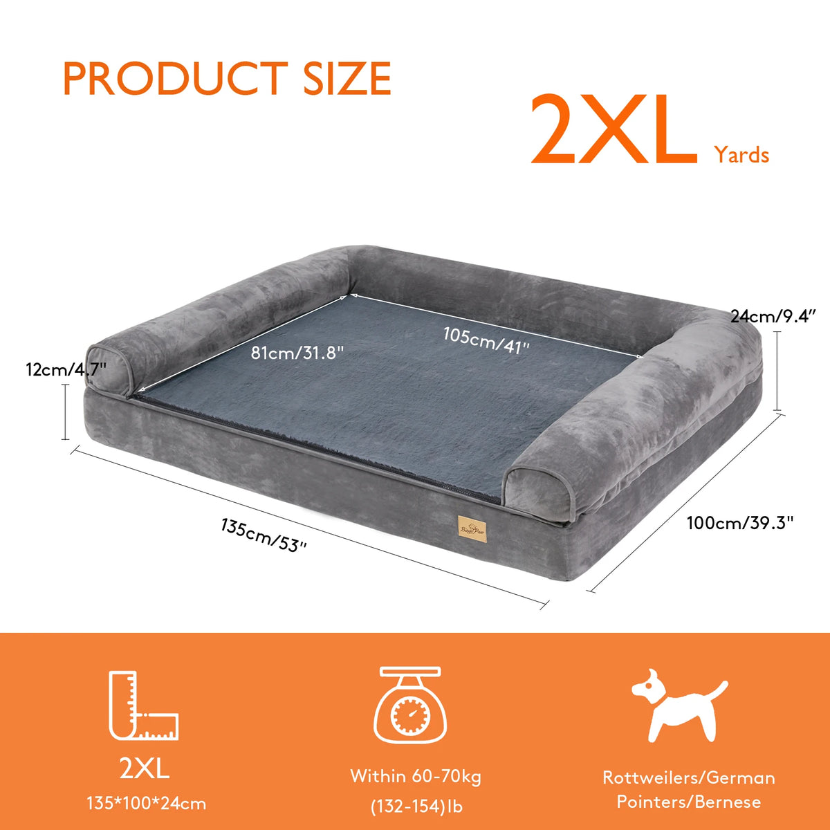 BINGOPAW XXL Dog Sofa Bed — Removable Washable Cover