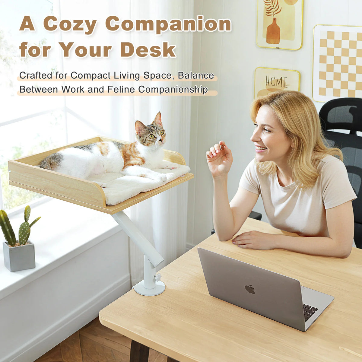 360° Cat Desk Bed — Adjustable Clamp-On Hammock