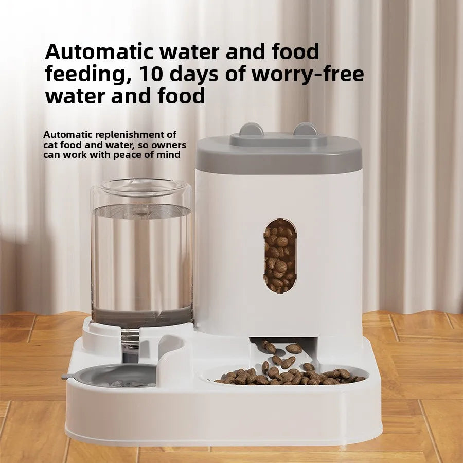 ZZ-Cat Feeder Dog Food Bowl Auto Water Supply Fountain Large Capacity Pet Food Storage Dispenser Kitten Puppy Accessories