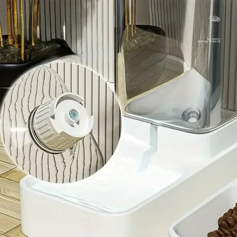7A-1pc/2pcs Automatic Dog Feeder/Water Dispenser, Plastic Gravity Dog Food And Water Dispenser Set