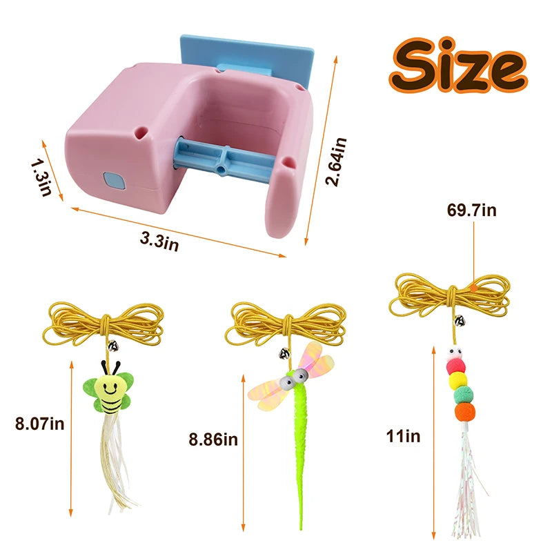BOOTEELY Rechargeable Hanging Feather Cat Toy