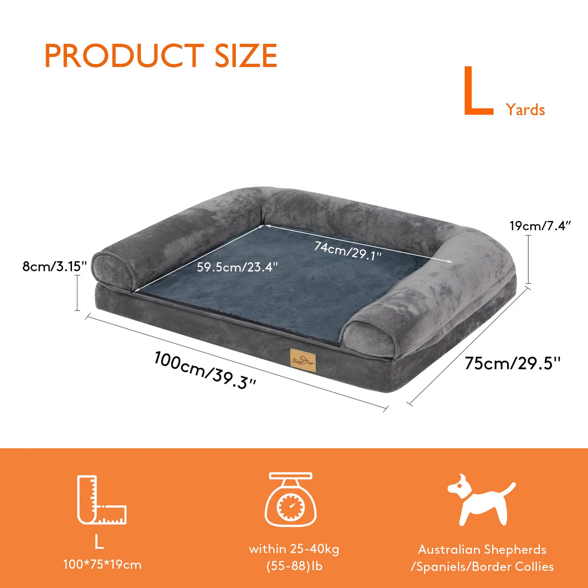 BINGOPAW XXL Dog Sofa Bed — Removable Washable Cover