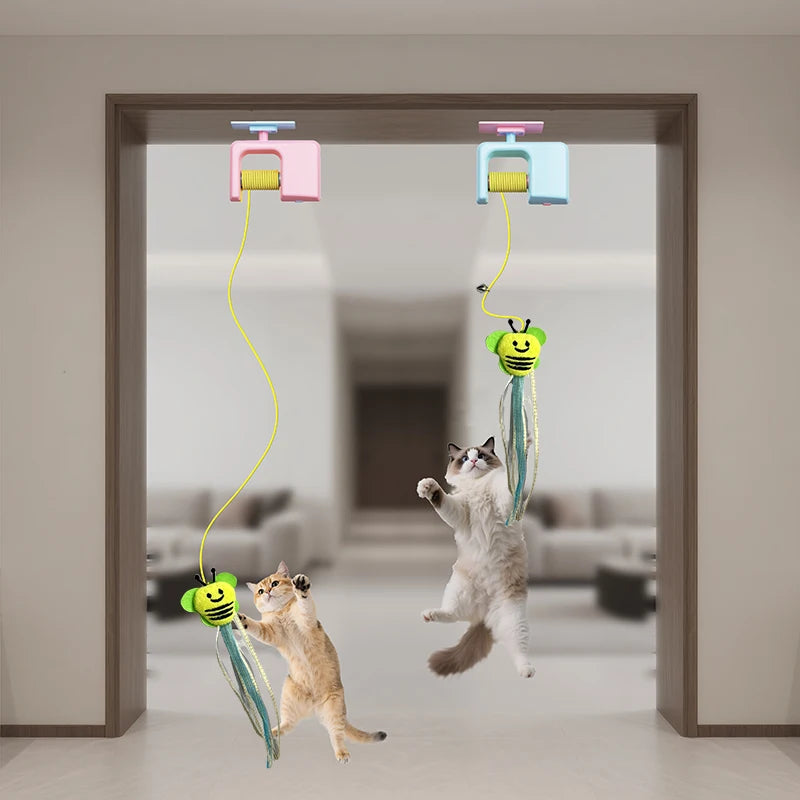 BOOTEELY Rechargeable Hanging Feather Cat Toy