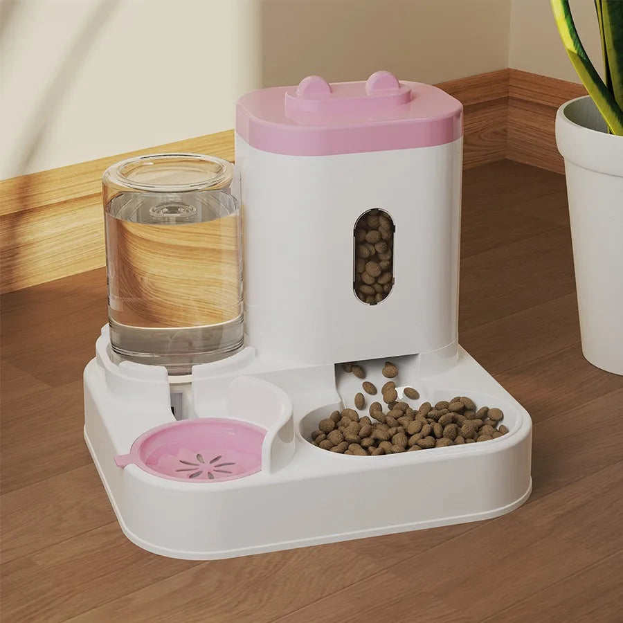 ZZ-Cat Feeder Dog Food Bowl Auto Water Supply Fountain Large Capacity Pet Food Storage Dispenser Kitten Puppy Accessories