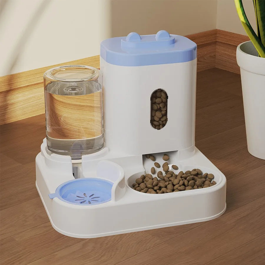 ZZ-Cat Feeder Dog Food Bowl Auto Water Supply Fountain Large Capacity Pet Food Storage Dispenser Kitten Puppy Accessories
