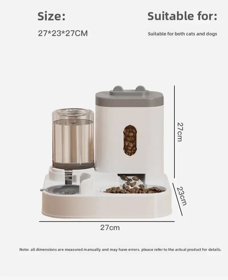 ZZ-Cat Feeder Dog Food Bowl Auto Water Supply Fountain Large Capacity Pet Food Storage Dispenser Kitten Puppy Accessories